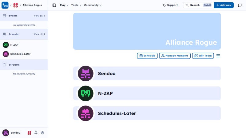 Team page