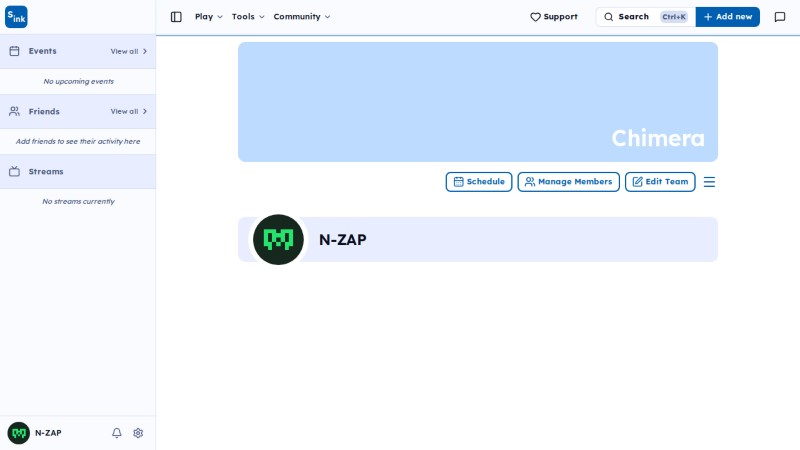 New team page