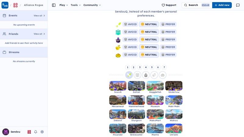 Team edit page