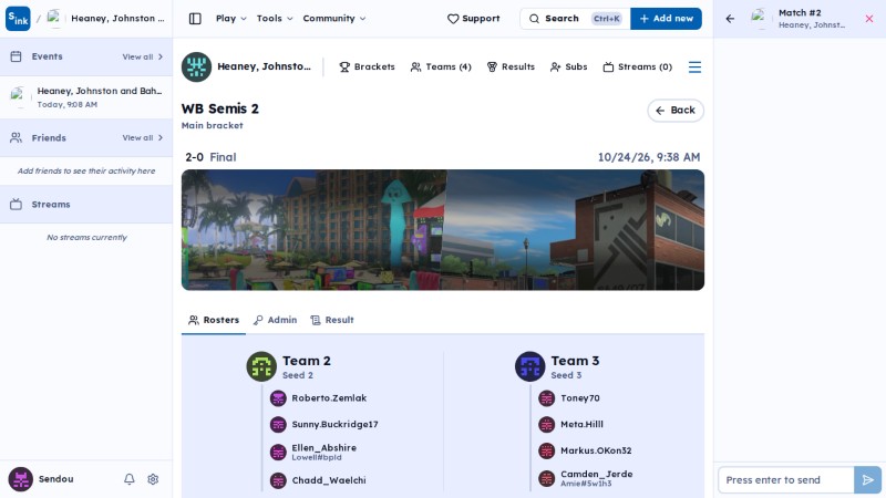Tournament match page