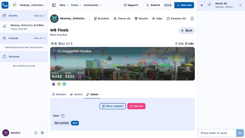 Tournament match page