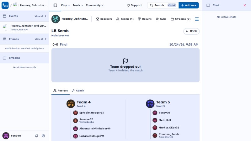 Tournament match page