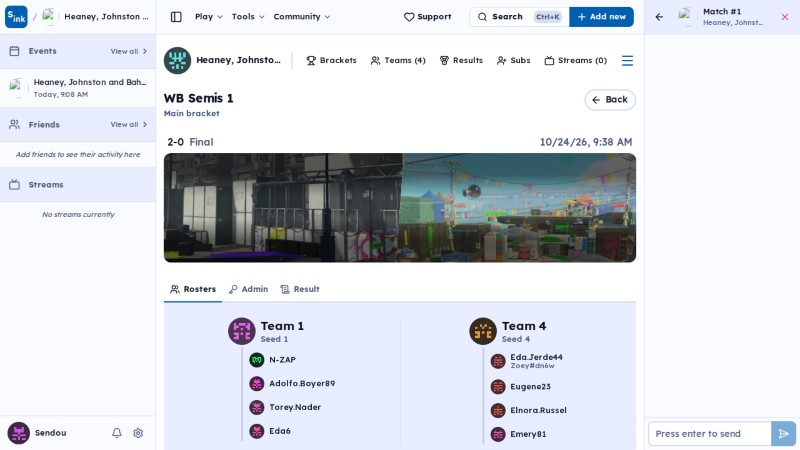 Tournament match page