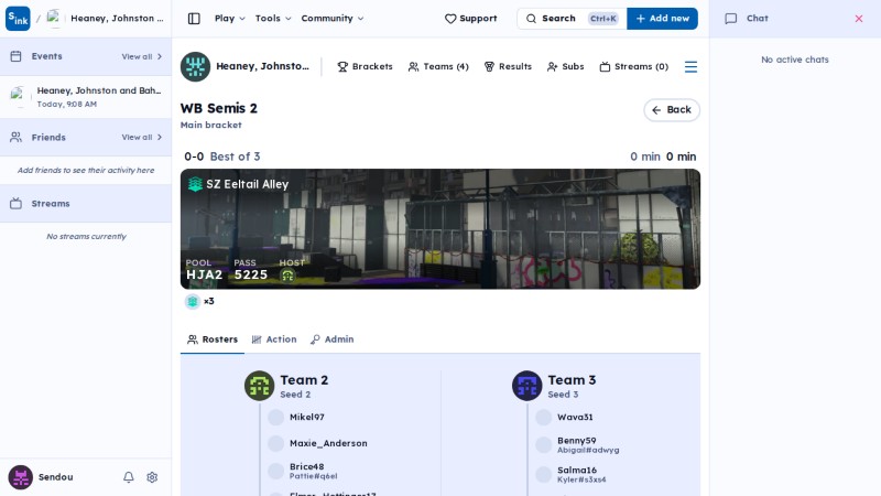 Tournament brackets page