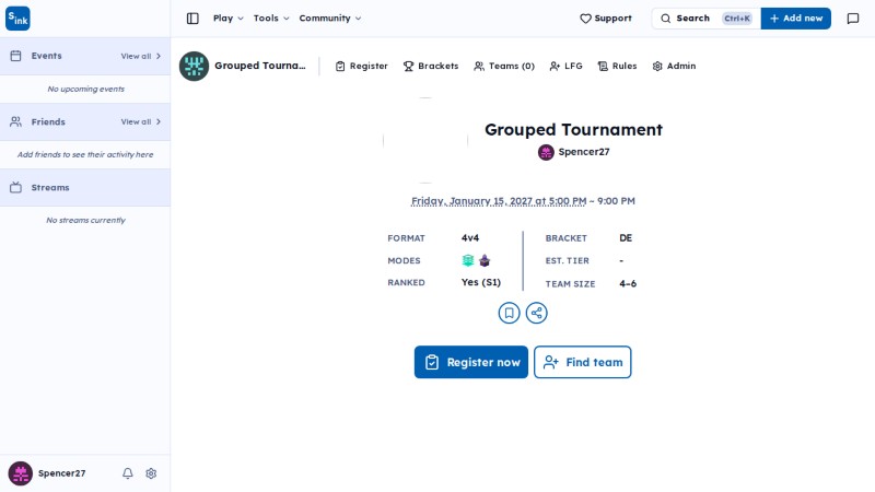 Calendar new event page