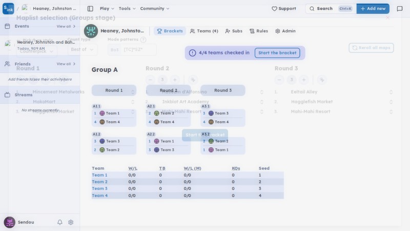 Bracket map list dialog