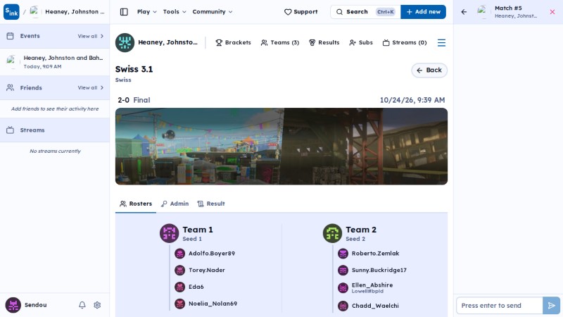 Tournament match page