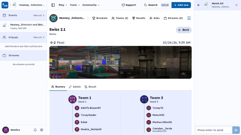 Tournament match page