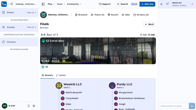 Tournament match page