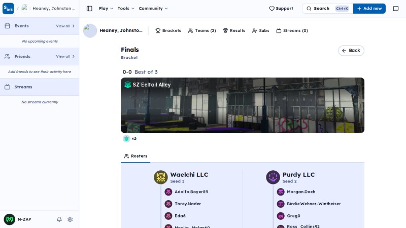 Tournament match page