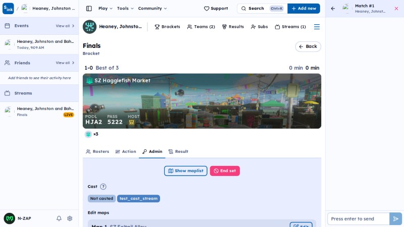 Tournament match page