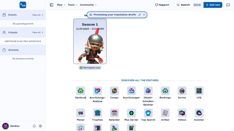 Translate language page