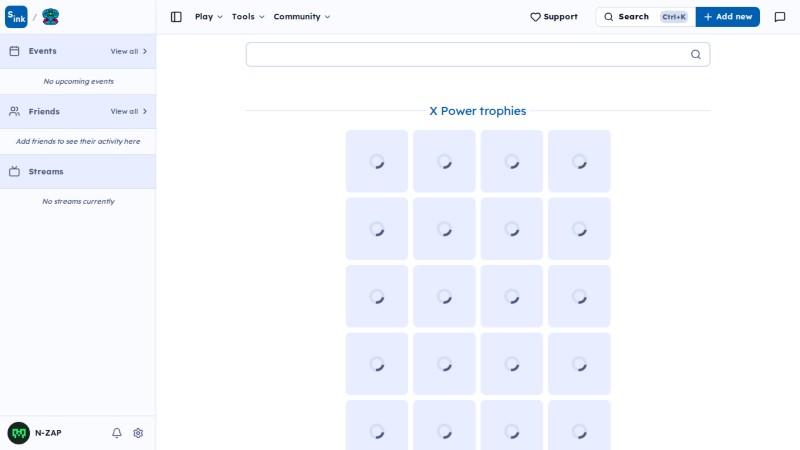 Trophies page