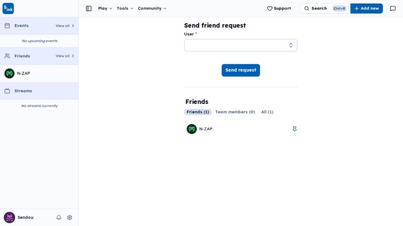 Friends page