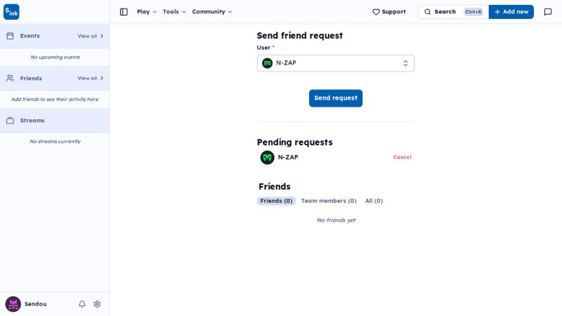 Friends page