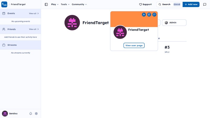 User page