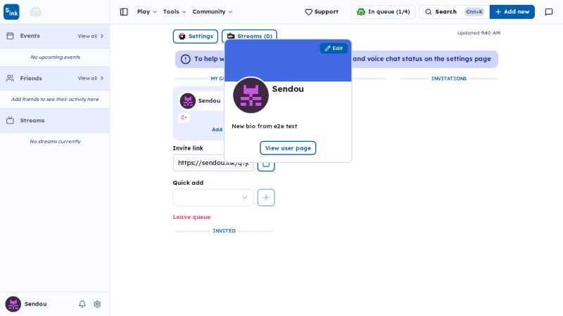 SendouQ looking page