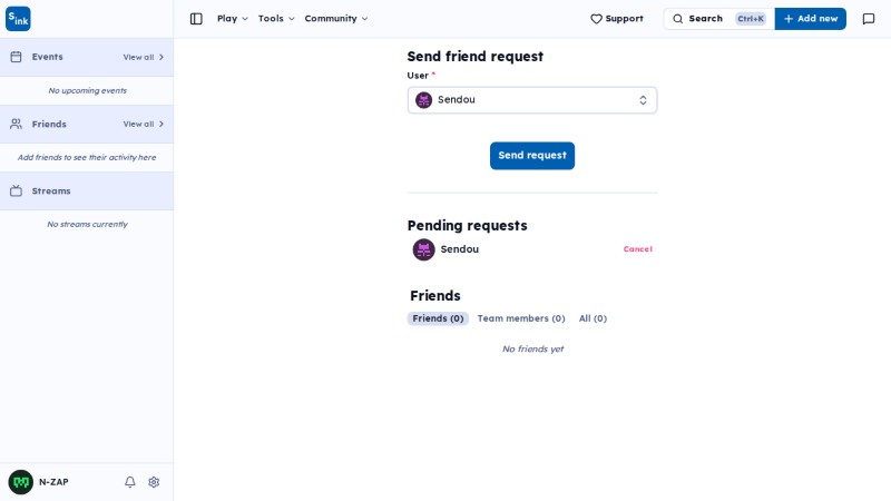 Friends page