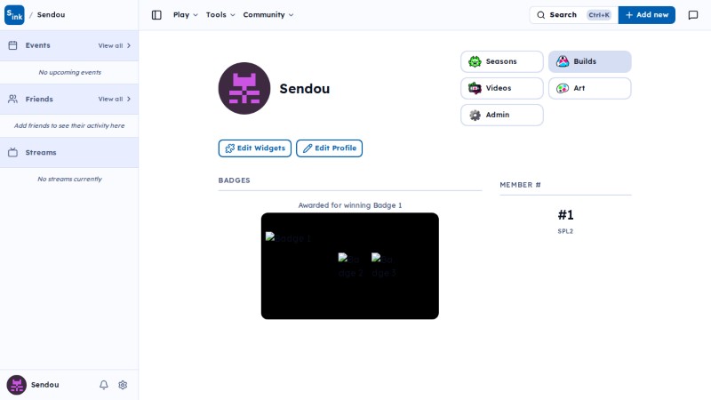 User edit widgets page