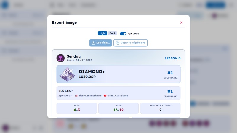 User seasons page