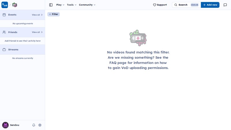 Vods page