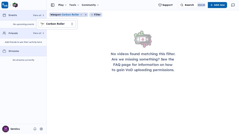Vods page
